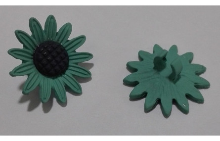 Flor esmaltada de 20mm  turquesa