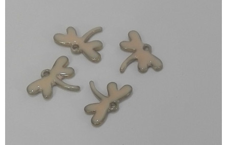 Libélula esmaltada 11*10mm Rosa