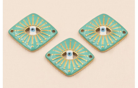 Rombo Acero Inox. ojo Turco 18*16mm Turquesa
