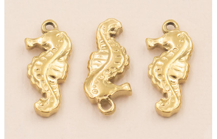 Cogante Caballo Mar Acero Inox. 19*9mm Oro