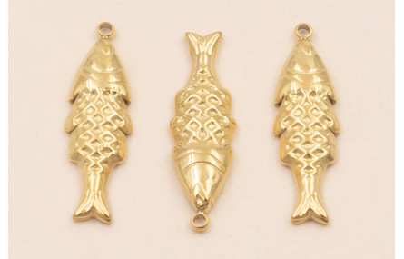 Colgante Pez Acero Inox. 20*6mm Oro