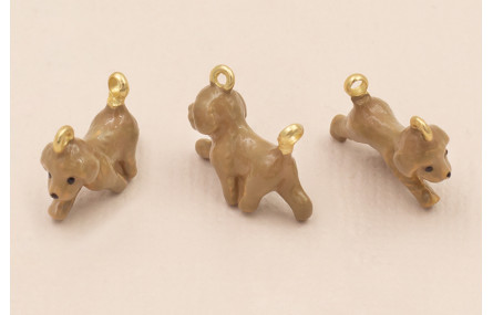 Colgante Perro Caniche 15*10mm Marrón