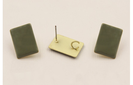 Perno rectangulo esmaltado 17*13mm Verde