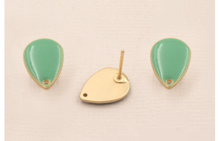 Gota Dorado Mate 12*8mm esmalte Turquesa