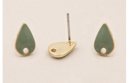 Perno Gota esmaltado 10*6mm Turquesa