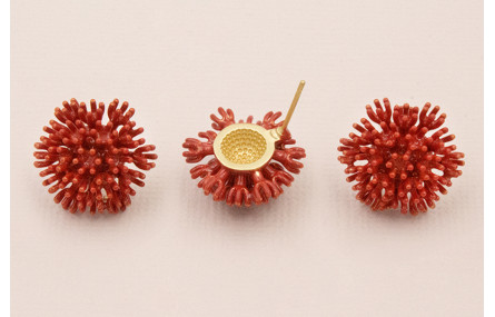 Pendiente Nenufar 17mm diametro Teja oscuro