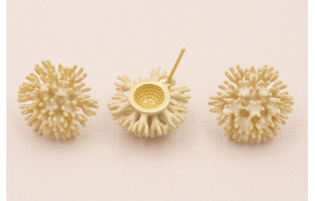 Pendiente Nenufar 17mm diametro Crema