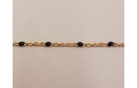Cadena de 1,5mm oro mate con Microesmalte Negro