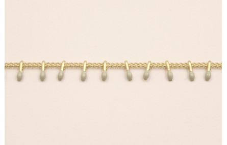 Cadena pivotes Gris Claro de 5mm en Oro Mate
