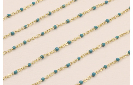 Stainless Steel: Cadena Acero eslabón 1mm Azul 