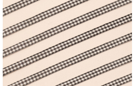 Lazo de Mini Vichy 5mm cuadros Negros