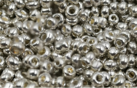 10 gramos de Abalorio cristal 3mm Plateado