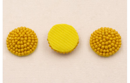 Disco de abalorio de 16mm Amarilo Mostaza