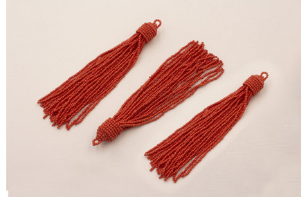 Fleco de Abalorio de 120mm  Coral