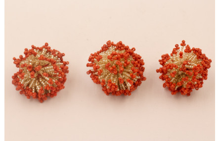 Bola Abalorio de 40mm color crudo y  Coral