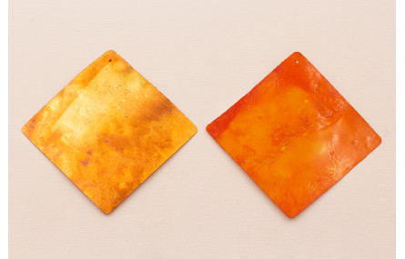 Lentejuela Cuadrado de 50mm Naranja Opaco Textura