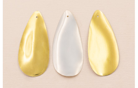 Lentejuela Pétalo 42*18mm Oro y Gris