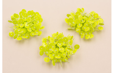 Semi Bola de 45mm de Lentejuelas Fosforito