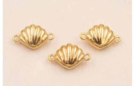 Entrepieza Concha 12*7mm Baño ORO 18K 3 Micras