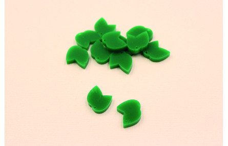 Pareja de Hojas Metacrilato verde 11*11mm