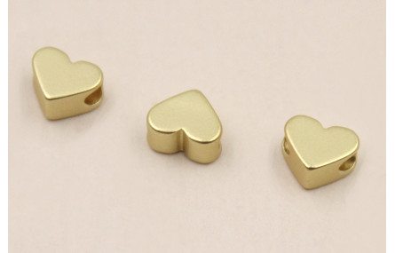 Cuenta Mini corazón 6*5mm Oro Mate