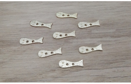 Cuenta Pez doble agujero 18*7mm Oro Mate