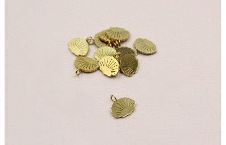 Pieza Concha 9mm Acero Inoxidable baño Oro