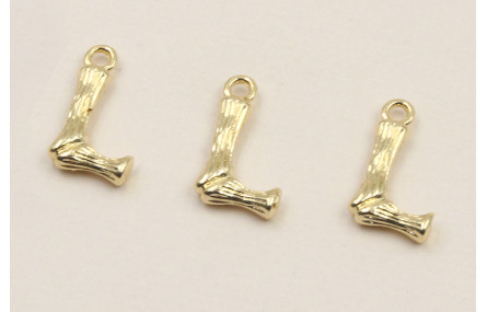 Colgante Letra L latón Dorado 15*10mm