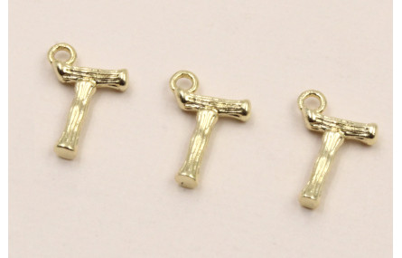 Colgante Letra T latón Dorado 15*10mm