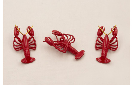 Cuenta Cangrejo 30*15*5mm Rojo bigotes Dorados