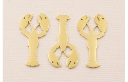 Cuenta Cangrejo Plano Acero Inoxidable 25*14mm Oro