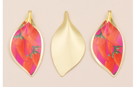 Cogante Hoja 56*26mm Oro Mate Pimientos