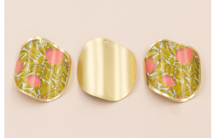 Disco ondas de 40mm O. Mate Hojas verdes y Flores