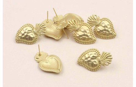 Perno sagrado Corazón 30*17mm Dorado Mate
