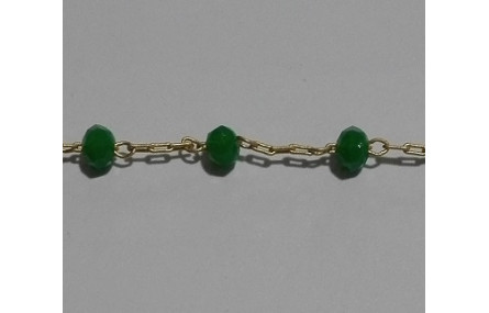 Cadena engarzada piedra 3*2 Verde