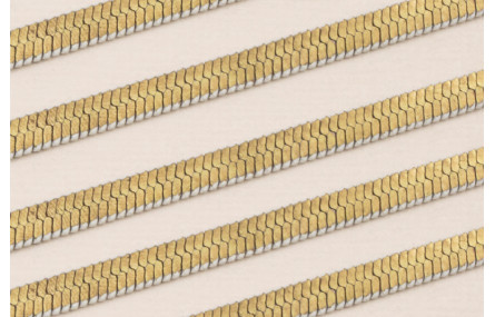 Cadena Tira serpiente plana 5mm Oro y borde Blanco