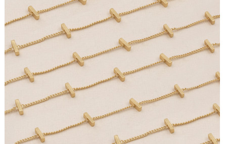 Cadena eslabon 1mm con Pivote de 6*1mm Dorado Mate