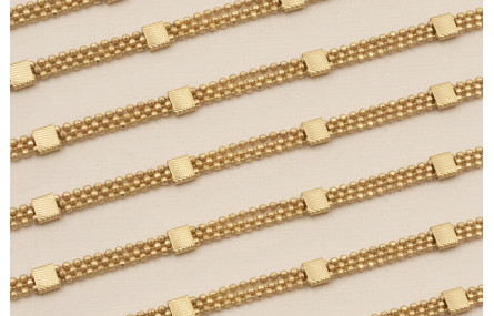 Cadena facetada triple Dorado Mate corchete de 5mm