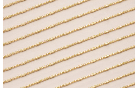 Cadena Bolas y Torpedos 1mm Dorado Mate