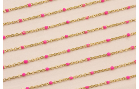 Cadena de 1,5mm O.mate con Microesmalte Rosa Fuxia