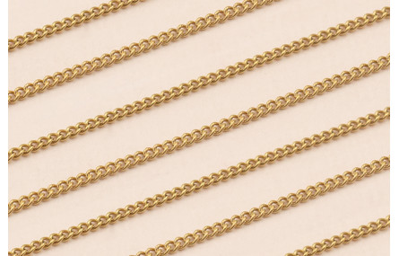 Cadena estabón trenzado Acero Inox. De 1mm Oro