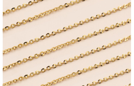 Cadena Acero Inox. Eslabón ovalado Plano 4*3mm Oro