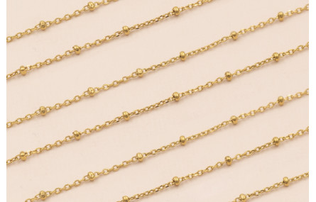 Cadena Acero Inox. con MicroBola de 1mm Oro