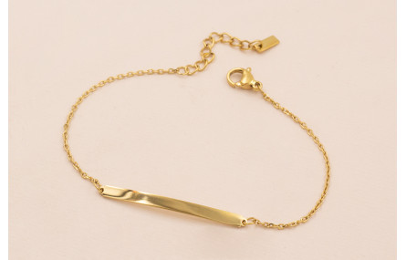 Pulsera 19cms Acero Inox. 19cms Chapita de 40*3mm