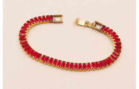 Cadena Strass de 16cms y piedra de  5*2mm Rojo