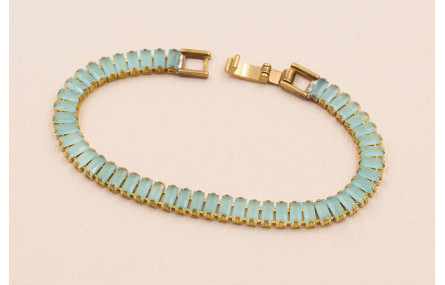 Cadena Strass de 16cms piedra de  5*2mm Azul Opal