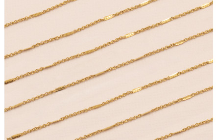 Cadena 1mm Acero Inox. Con chapita de 4mm