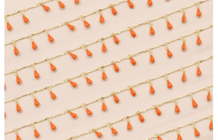 Cadena colgante gotas esmalte Naranja