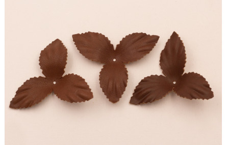 Flor pétalos relieve 60mm diam. Marrón Chocolate