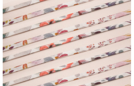 Lazo 4mm Liberty Florecillas Grises y rosas